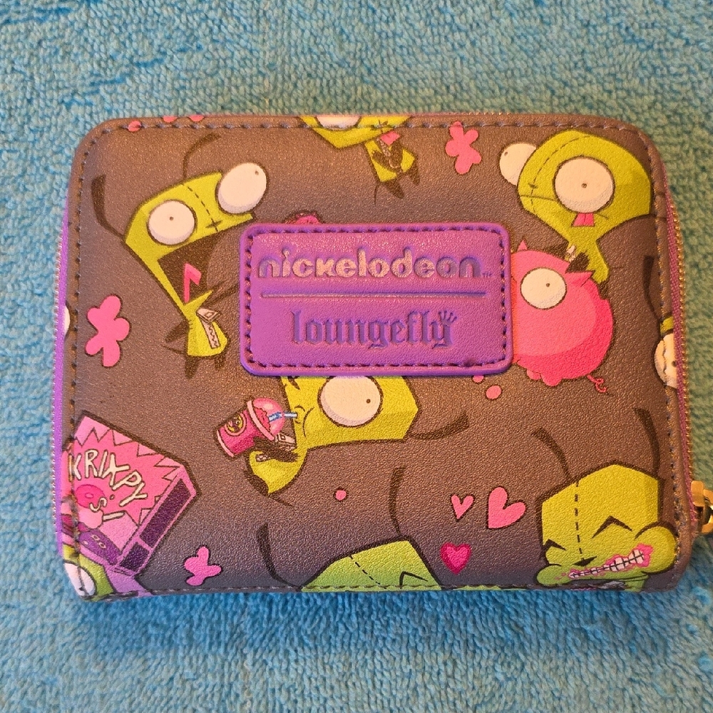 Loungefly Nickelodeon Cartoon Wallet with Purple and Green
